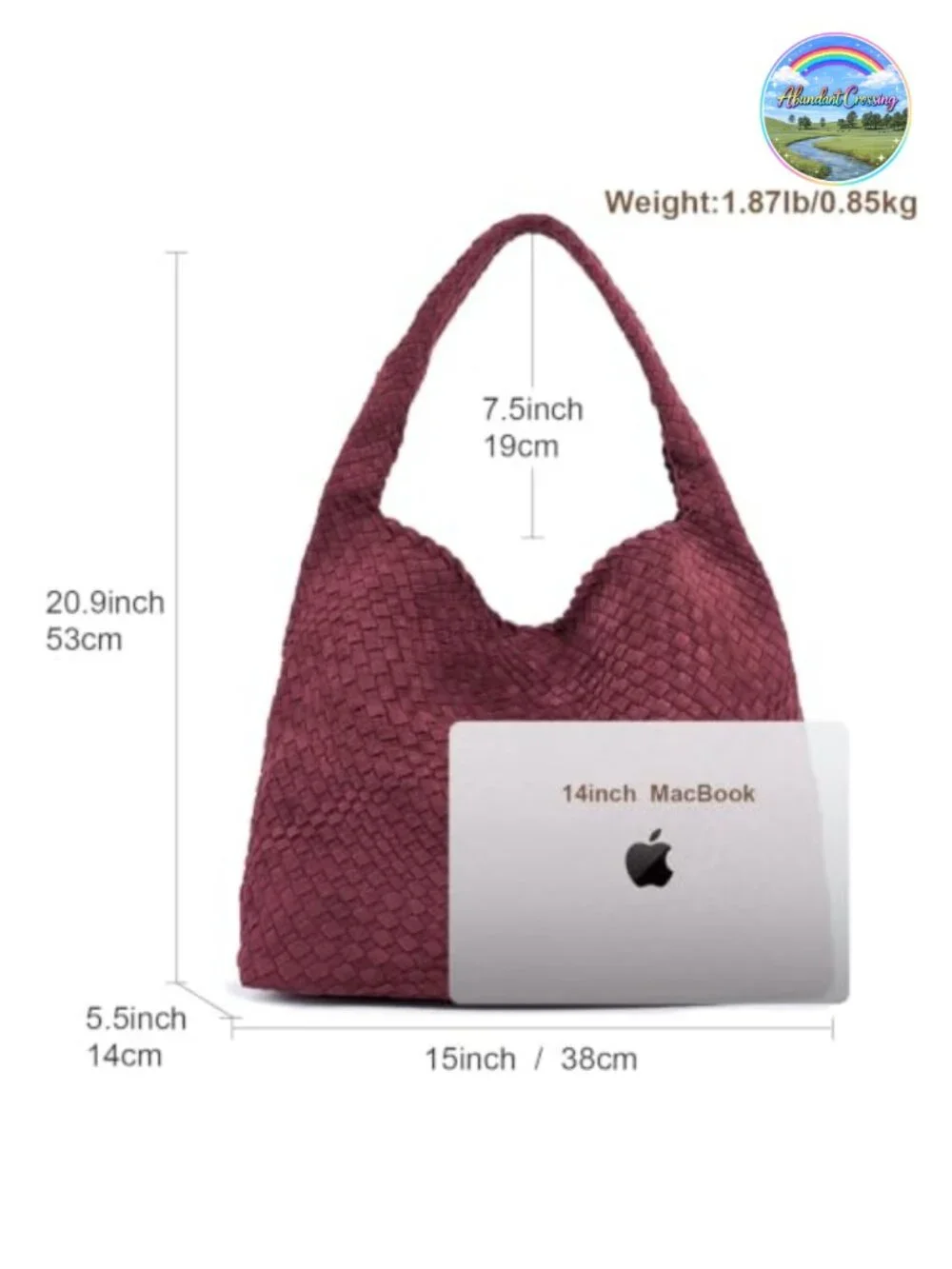 Woven Leather Tote Bag for Women Large Handbag with Clutch